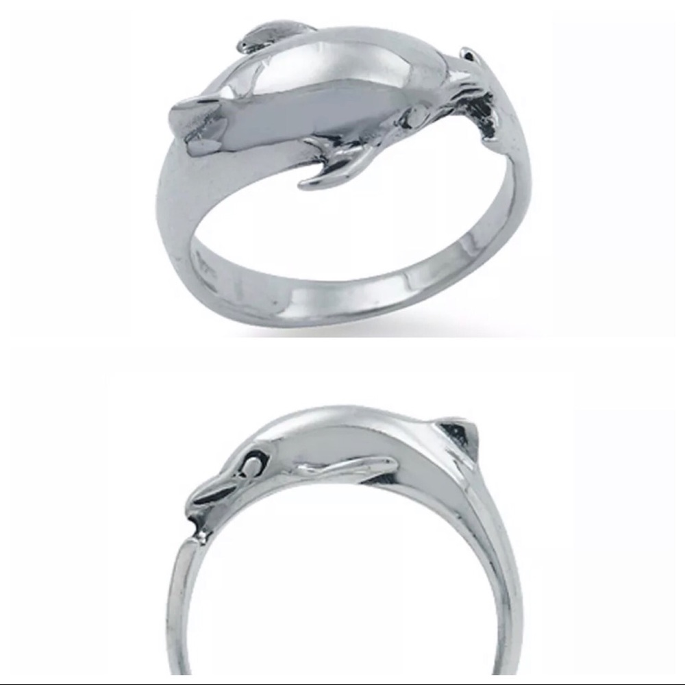 Dolphin Friendship 925 Sterling Silver ocean Ring New